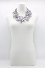 6-strand crystal tube mixed with crystal eggs necklace - Jianhui London