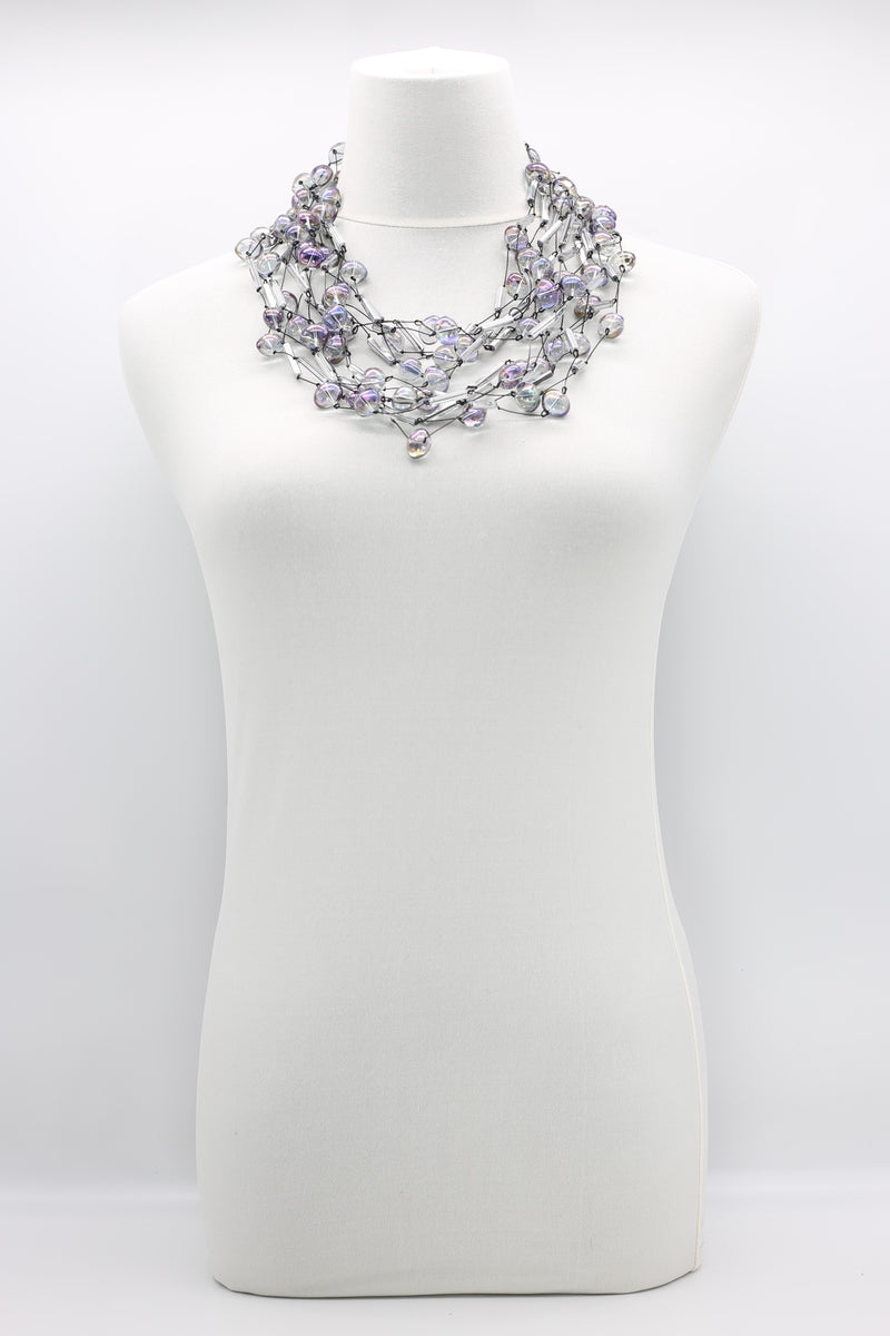 6-strand crystal tube mixed with crystal eggs necklace - Jianhui London