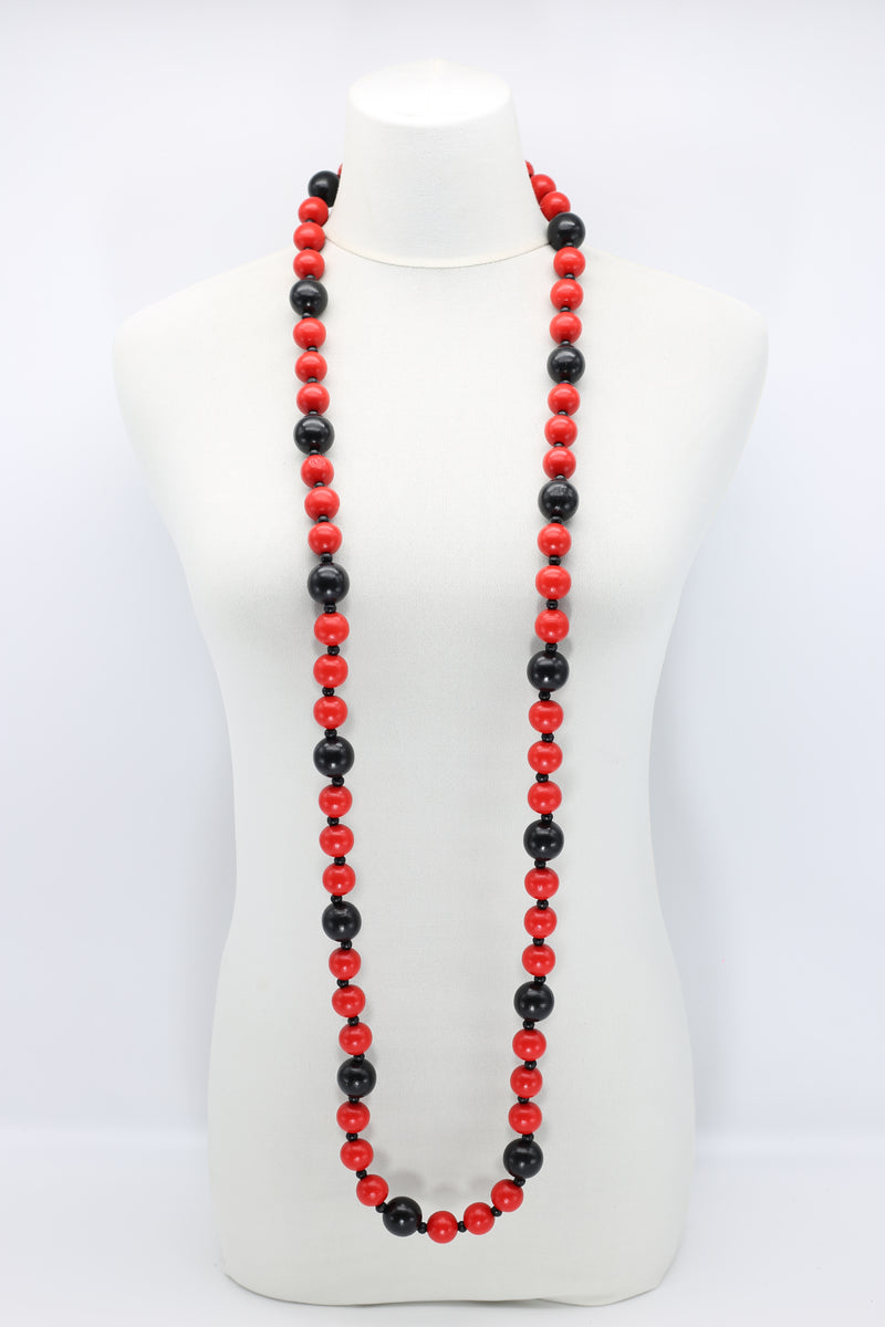Christmas Collection Big LOVE & Beads Necklaces Set - Red/Black - Jianhui London