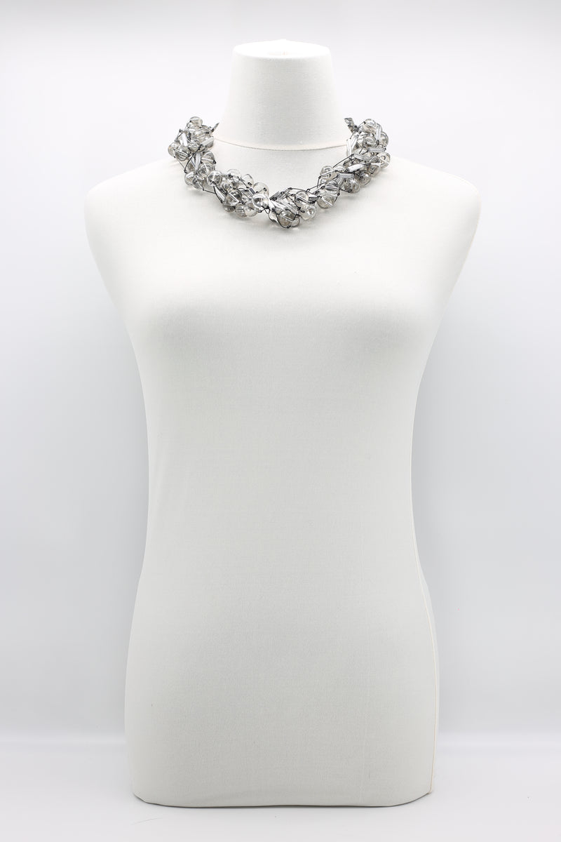 6-strand crystal tube mixed with crystal eggs necklace - Jianhui London