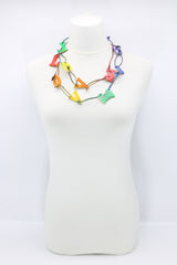 Big LOVE on Leatherette Chain Necklace - Hand-painted - Rainbow - Jianhui London