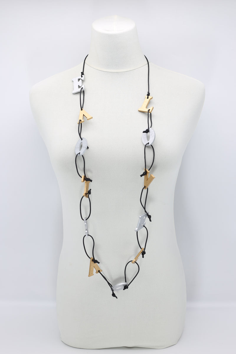 Big LOVE on Leatherette Chain Necklace - Jianhui London