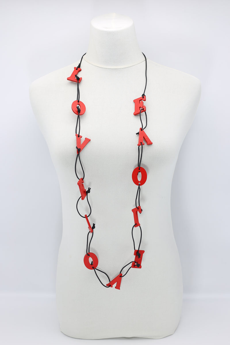 Big LOVE on Leatherette Chain Necklace - Jianhui London