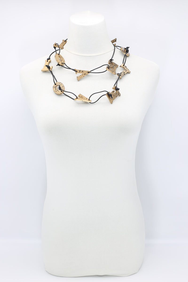 Big LOVE on Leatherette Chain Necklace - Hand-painted - Jianhui London