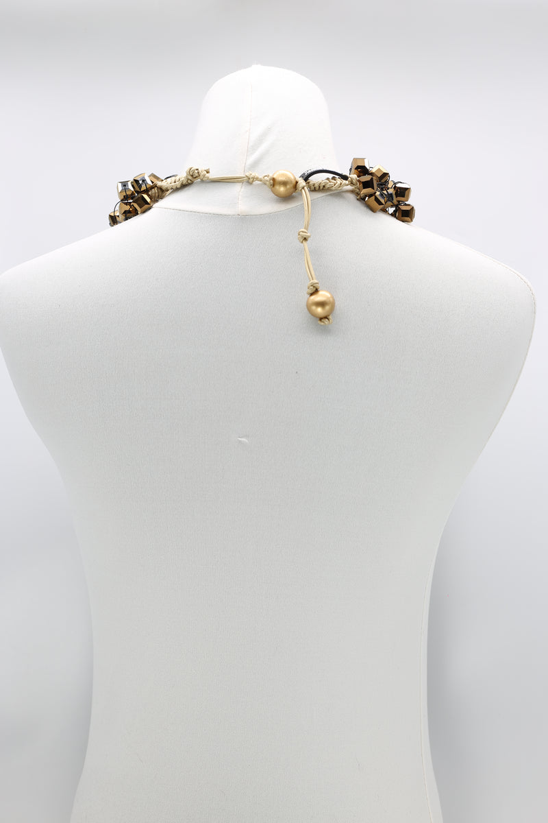 CRYSTAL CUBES ON FISHING WIRE NECKLACES - SHORT - Jianhui London