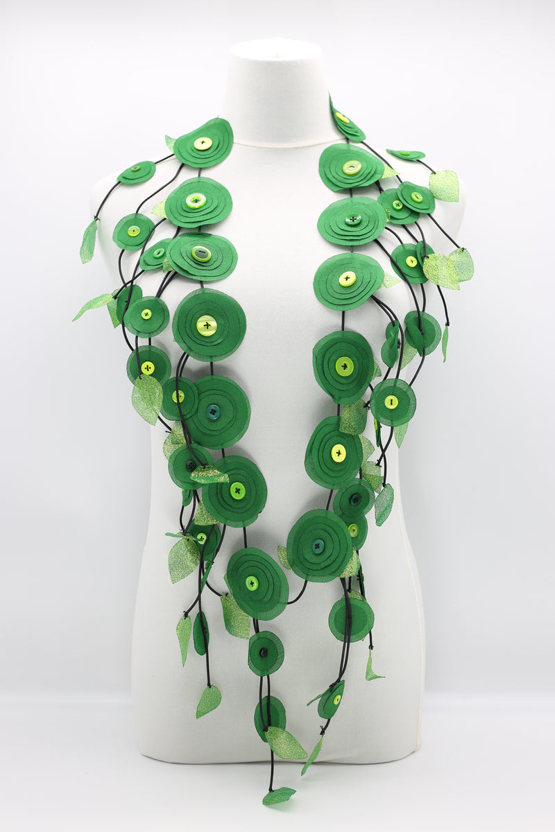 Hand Made Recycled Fabric Flower Neckalce - Jianhui London