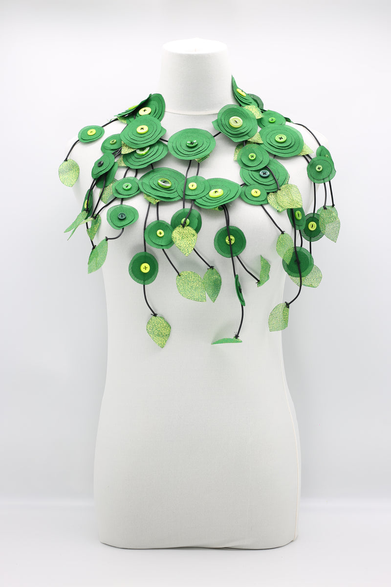 Hand Made Recycled Fabric Flower Neckalce - Jianhui London