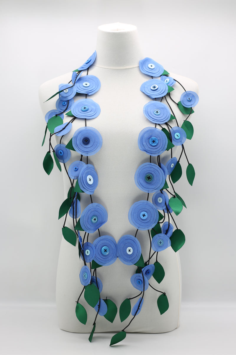 Hand Made Recycled Fabric Flower Neckalce - Jianhui London