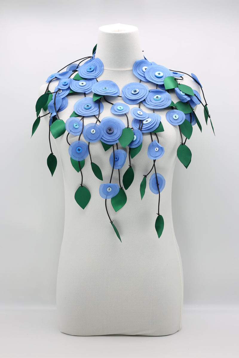 Hand Made Recycled Fabric Flower Neckalce - Jianhui London