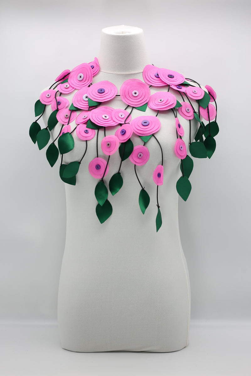 Hand Made Recycled Fabric Flower Neckalce - Jianhui London