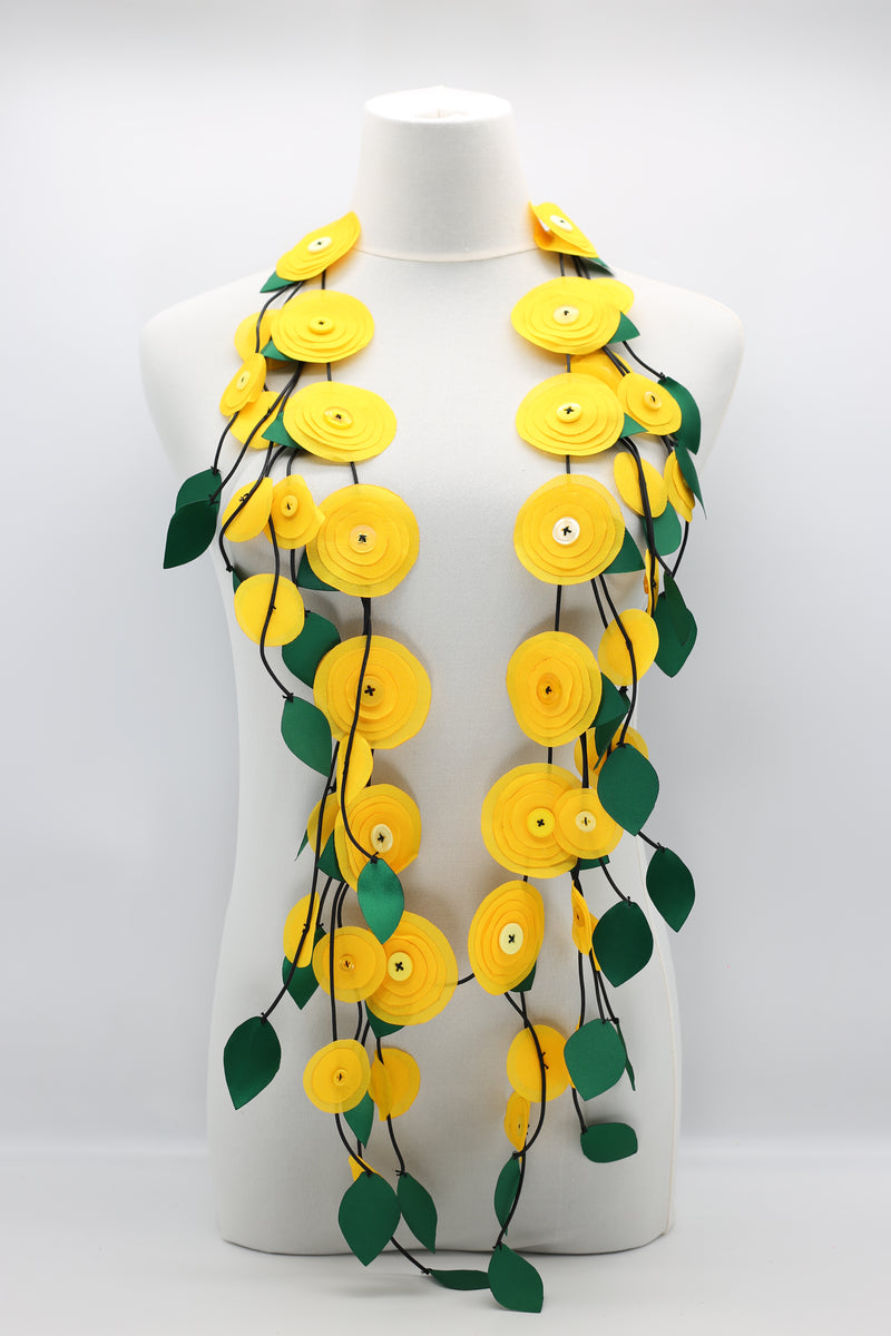 Hand Made Recycled Fabric Flower Neckalce - Jianhui London