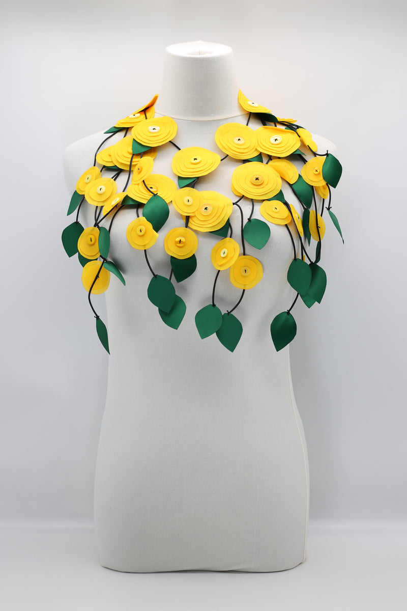 Hand Made Recycled Fabric Flower Neckalce - Jianhui London