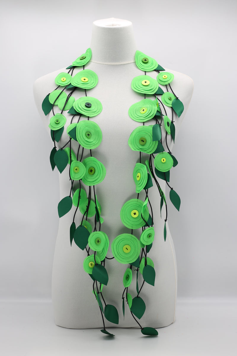 Hand Made Recycled Fabric Flower Neckalce - Jianhui London