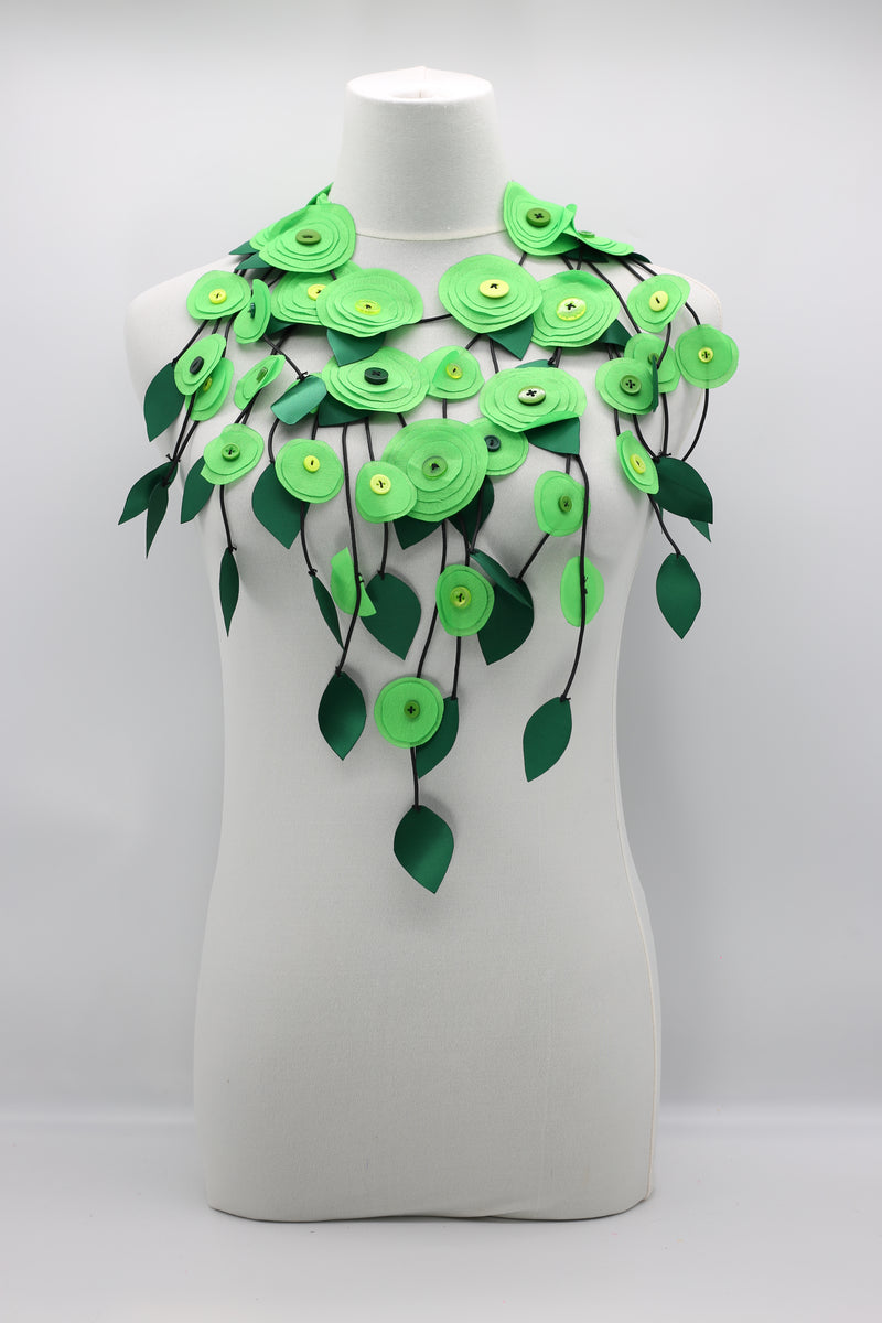 Hand Made Recycled Fabric Flower Neckalce - Jianhui London