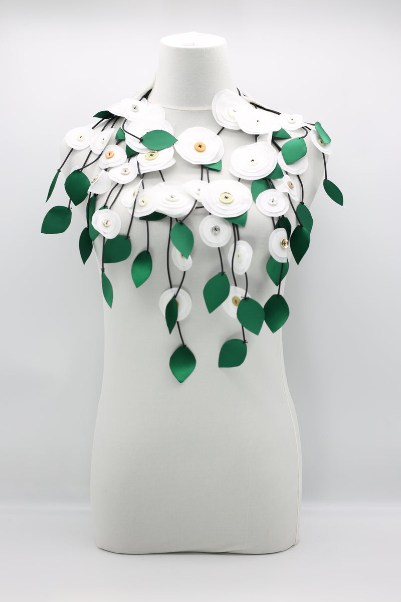 Hand Made Recycled Fabric Flower Neckalce - Jianhui London