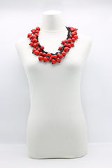 Berry Beads on Cotton Cord Necklace - Long - Jianhui London