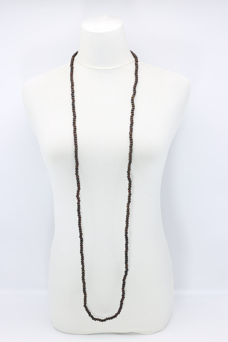 SINGLE STRAND - 5 X 6 MM WOODEN BEADS NECKLACE - HAND PAINTED - Jianhui London