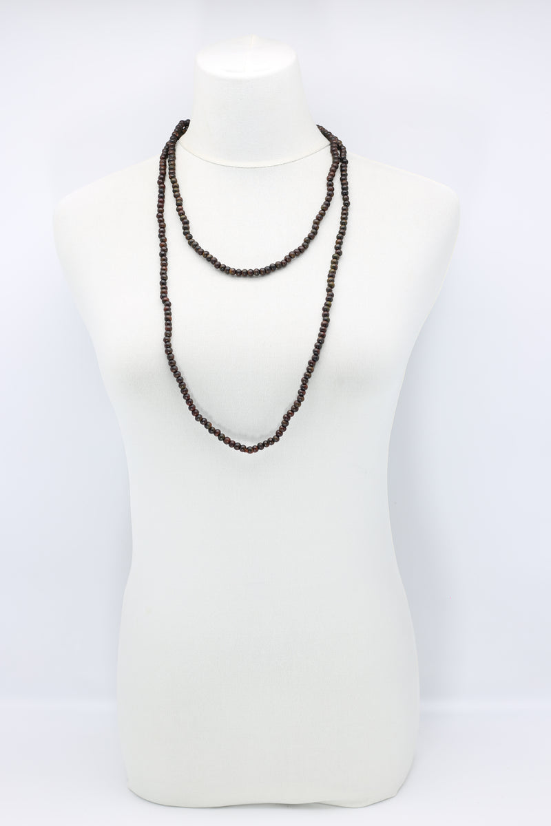 SINGLE STRAND - 5 X 6 MM WOODEN BEADS NECKLACE - HAND PAINTED - Jianhui London