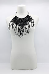 Crystal Geometrics Hand-woven on Leatherette Cape-style Necklace - Jianhui London