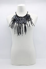 Crystal Geometrics Hand-woven on Leatherette Cape-style Necklace - Jianhui London