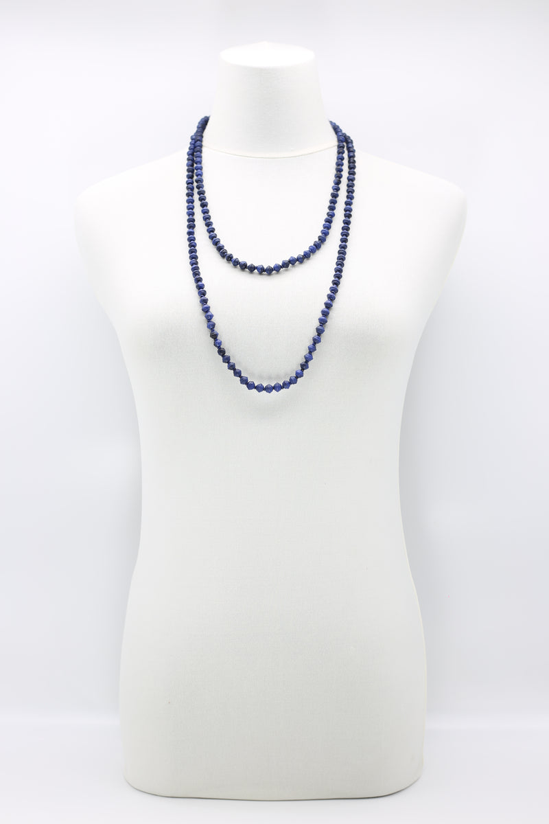 SINGLE STRAND - 5 X 6 MM WOODEN BEADS NECKLACE - HAND PAINTED - Jianhui London