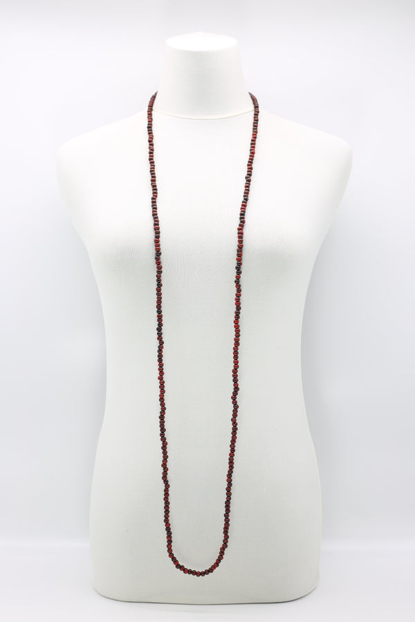 SINGLE STRAND - 5 X 6 MM WOODEN BEADS NECKLACE - HAND PAINTED - Jianhui London
