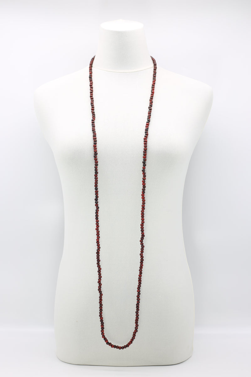 SINGLE STRAND - 5 X 6 MM WOODEN BEADS NECKLACE - HAND PAINTED - Jianhui London