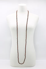 SINGLE STRAND - 5 X 6 MM WOODEN BEADS NECKLACE - HAND PAINTED - Jianhui London