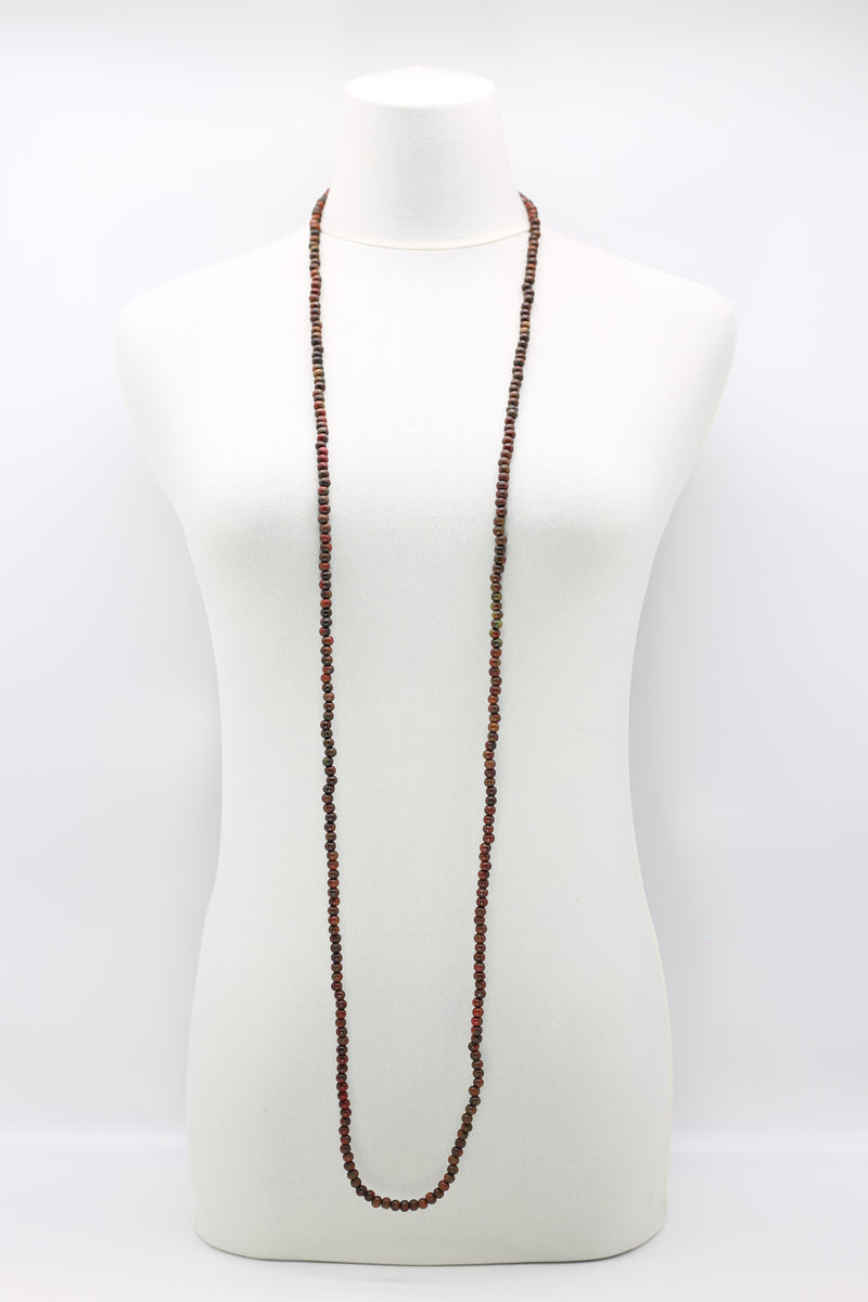 SINGLE STRAND - 5 X 6 MM WOODEN BEADS NECKLACE - HAND PAINTED - Jianhui London