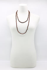 SINGLE STRAND - 5 X 6 MM WOODEN BEADS NECKLACE - HAND PAINTED - Jianhui London