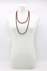 SINGLE STRAND - 5 X 6 MM WOODEN BEADS NECKLACE - HAND PAINTED - Jianhui London