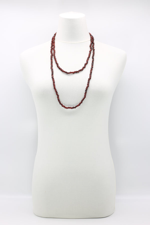 SINGLE STRAND - 5 X 6 MM WOODEN BEADS NECKLACE - HAND PAINTED - Jianhui London