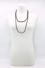 SINGLE STRAND - 5 X 6 MM WOODEN BEADS NECKLACE - HAND PAINTED - Jianhui London