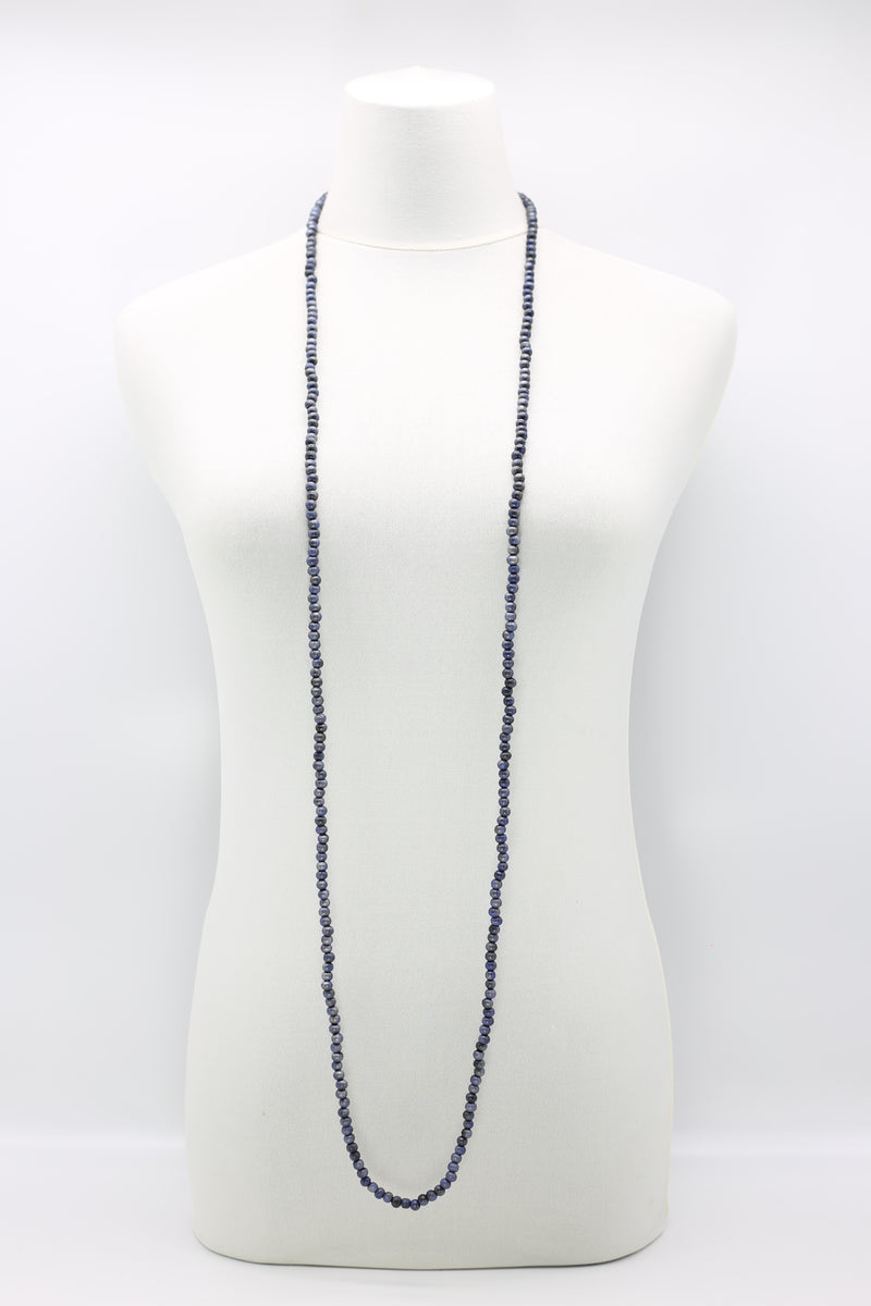 SINGLE STRAND - 5 X 6 MM WOODEN BEADS NECKLACE - HAND PAINTED - Jianhui London