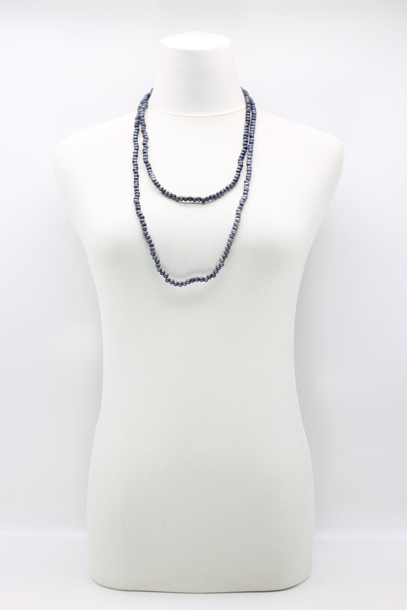 SINGLE STRAND - 5 X 6 MM WOODEN BEADS NECKLACE - HAND PAINTED - Jianhui London