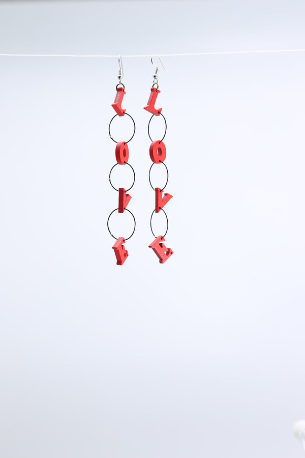 Small LOVE Chain Earrings - Jianhui London