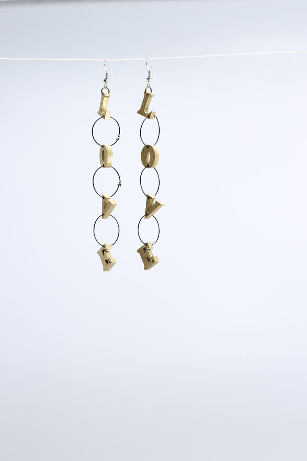 Small LOVE Chain Earrings - Jianhui London