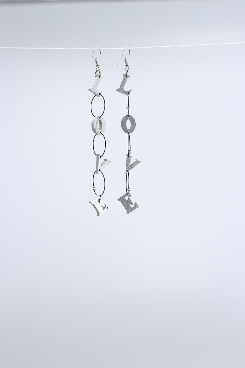 Small LOVE Chain Earrings - Jianhui London