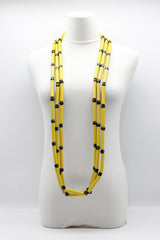 3 Strand Recycled Wooden Tube Necklace - Jianhui London