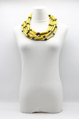 3 Strand Recycled Wooden Tube Necklace - Jianhui London