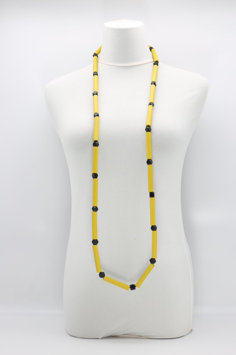 3 Strand Recycled Wooden Tube Necklace - Jianhui London