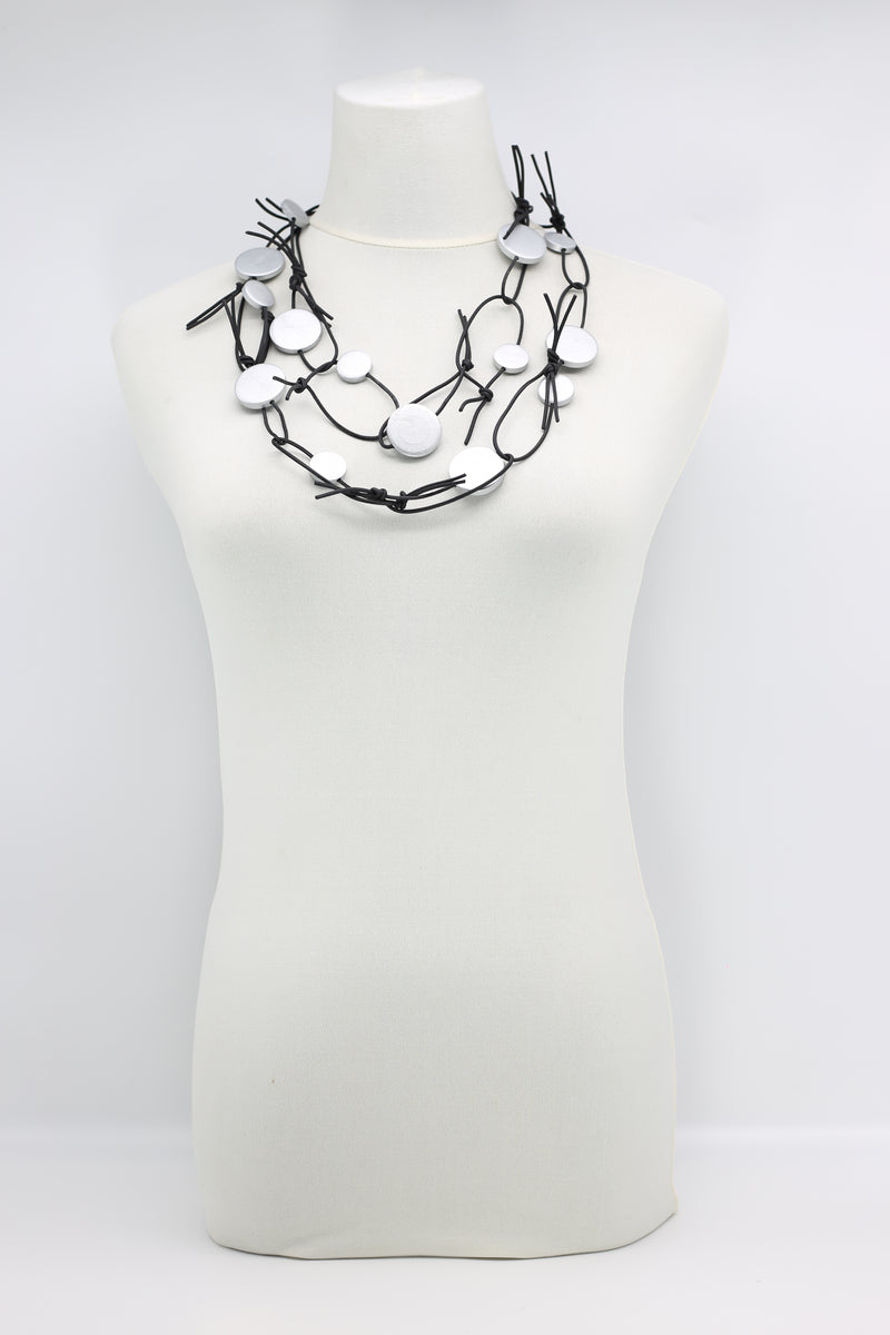 Coins on Leatherette Chain Necklace - Jianhui London