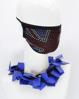 Crystal UK Mask & Square Necklace - Cobalt Blue - Jianhui London