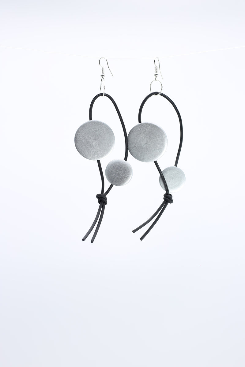 Coins on Leatherette Loop Earrings - Jianhui London