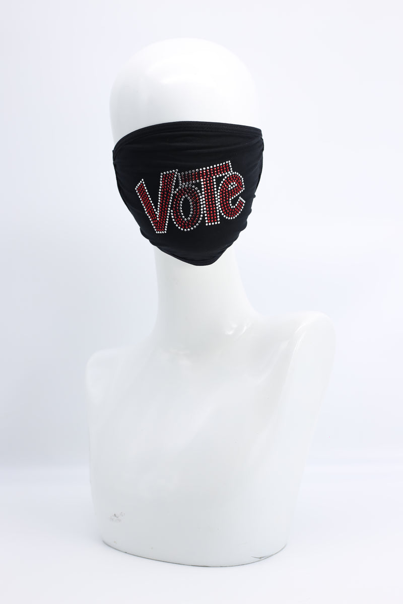 Vote face mask - Black, red, silver - Jianhui London