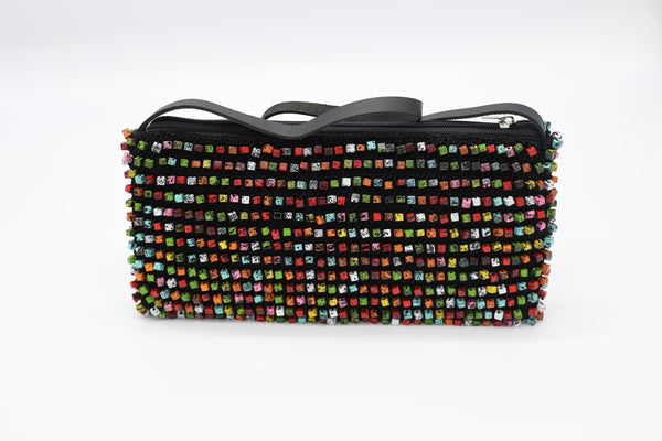Medium Hand-painted Hand-crocheted Beads Bag Summer Multi - Jianhui London