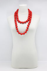 Christmas Collection Big LOVE & Beads Necklaces Set - Red/Black - Jianhui London