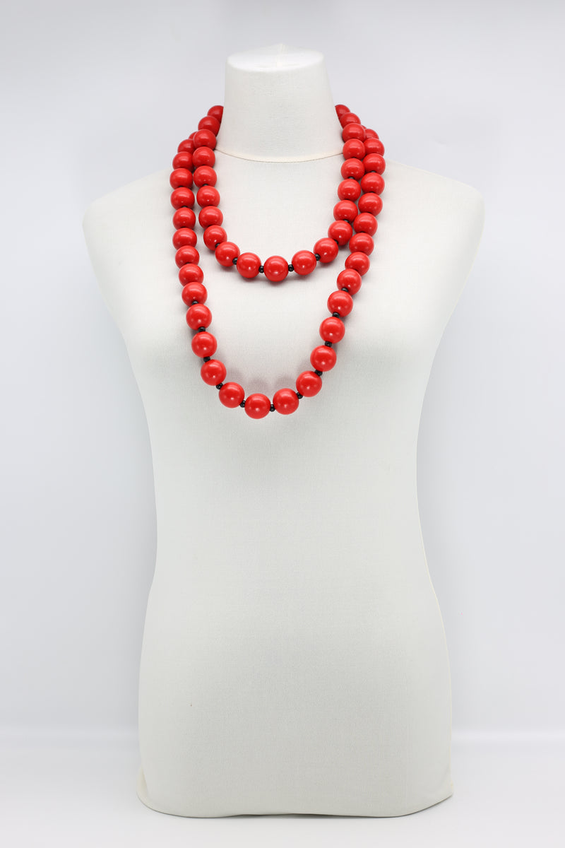 Christmas Collection Big LOVE & Beads Necklaces Set - Red/Black - Jianhui London