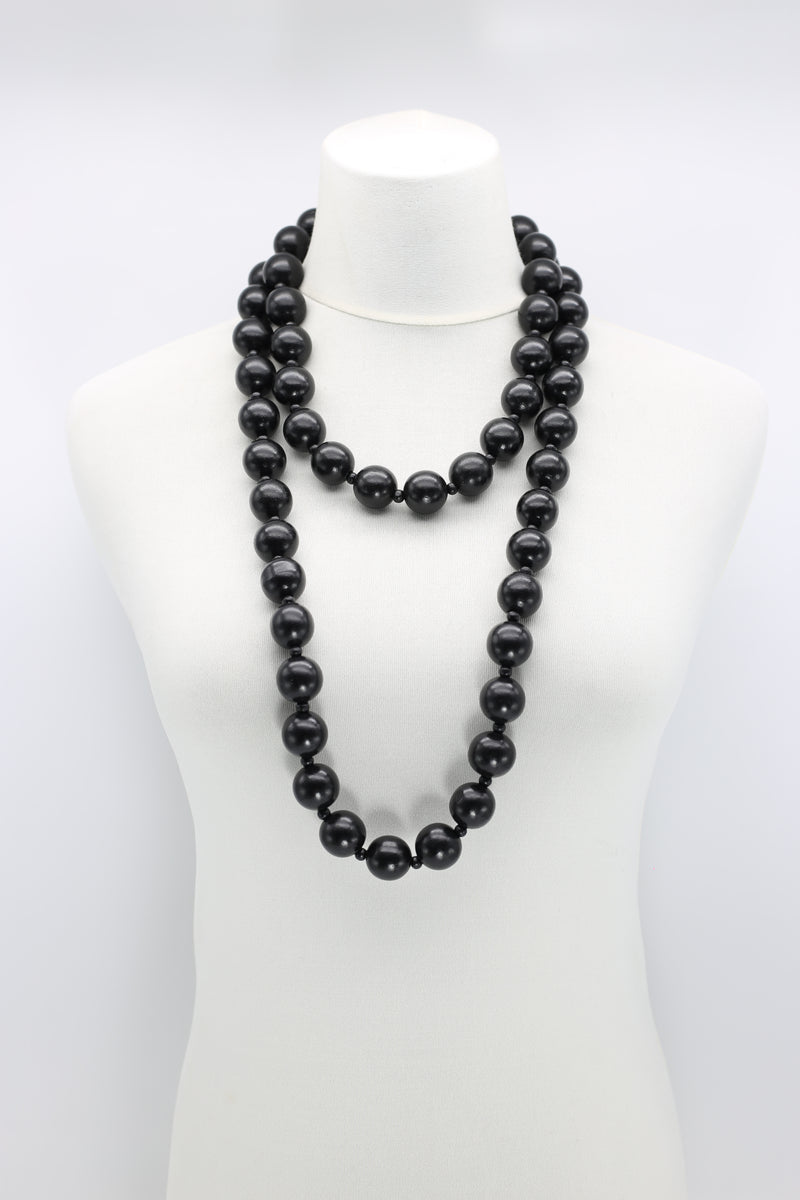 Biba Round Beads & Ribbon - Black/Red - Jianhui London