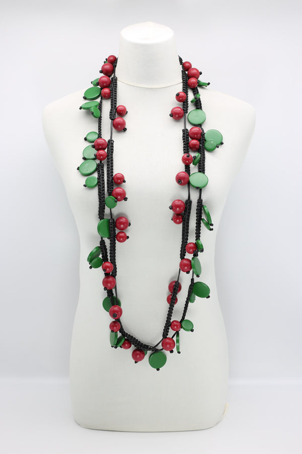 Coins on Cord & Berry Necklaces Set - Jianhui London